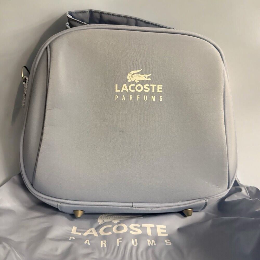 Lacoste Parfums Bag‎ Purse Light Blue 12” X 13” Travel Makeup